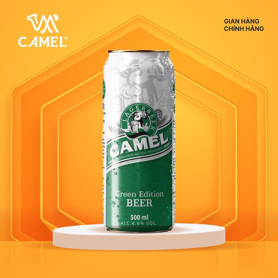 BIA CAMEL PREMIUM KHỔNG LỒ (XANH) 4.9% THÙNG 24 LON * 500