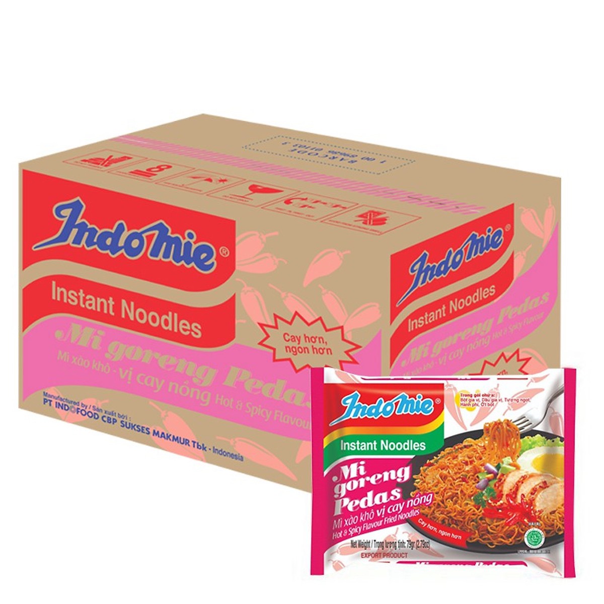 Mì Indomie Cay Nồng - Thùng 40 Gói X 91g