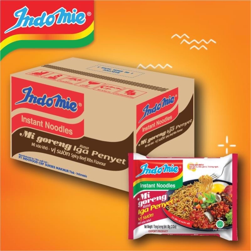 Mì Indomie Sườn - Thùng 40 Gói X 91g