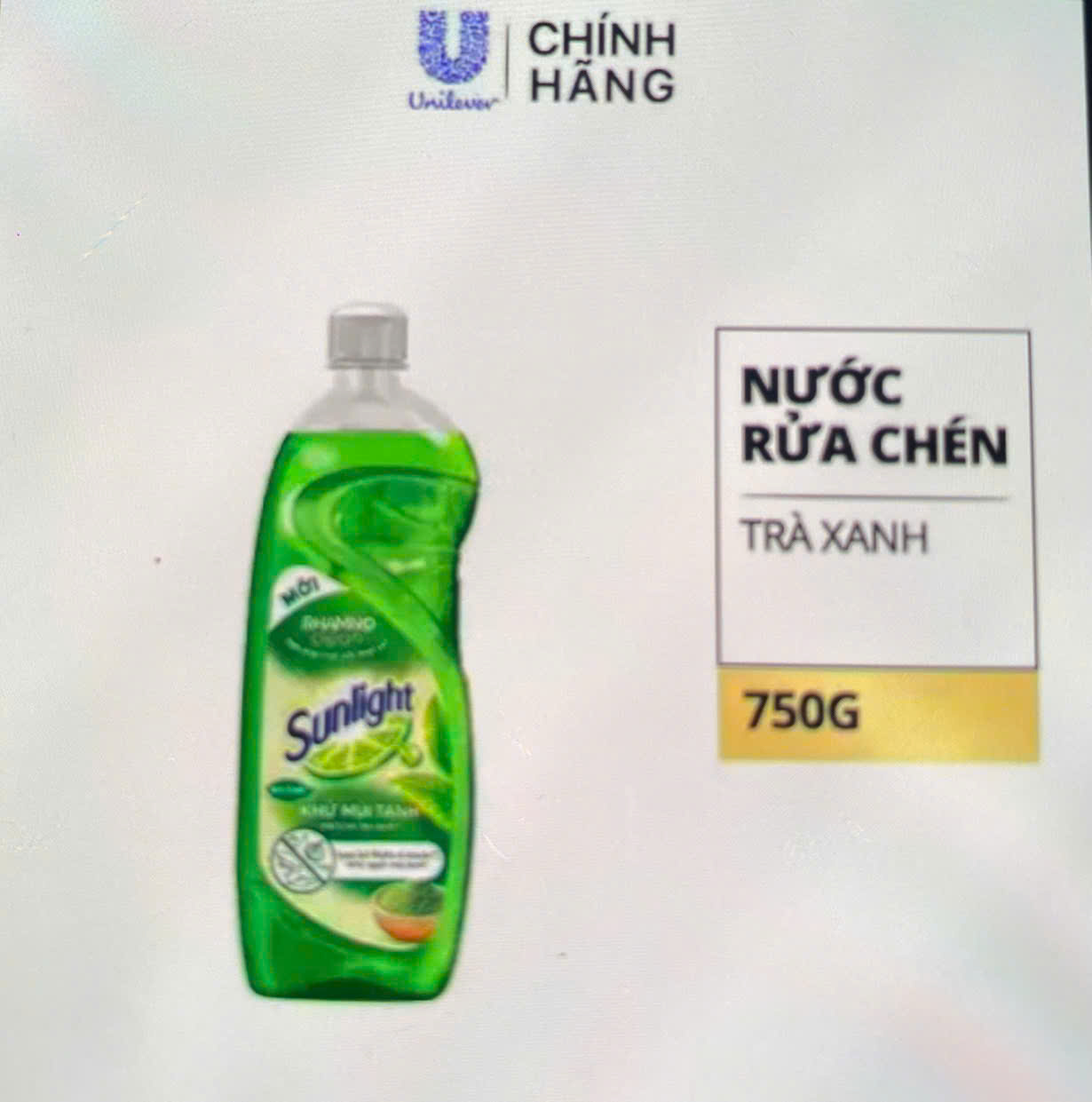 nước rửa chén  sunlight 750 ml trà xanh -15 chai