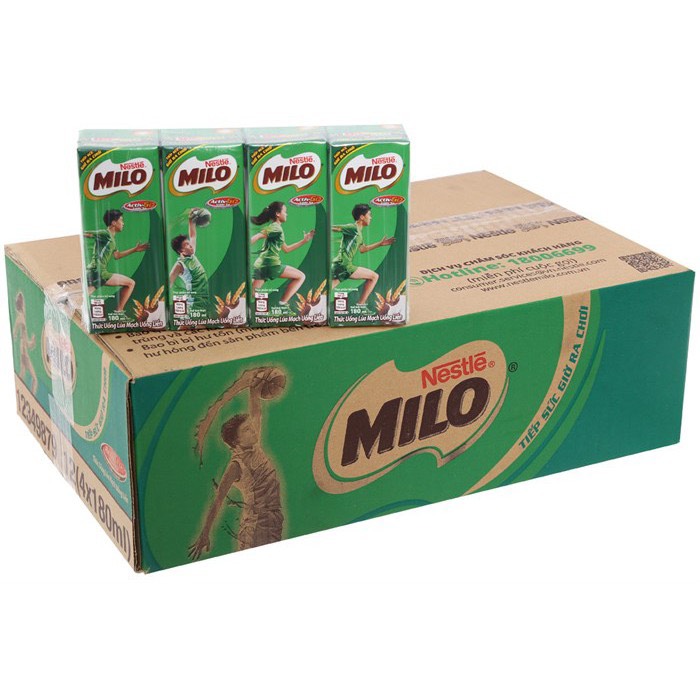 Milo (Lốc 4) - Thùng 48 Hộp X 180ml