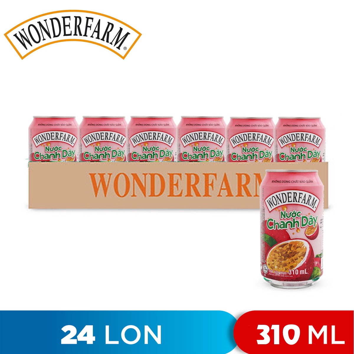 Nước Chanh Dây Wonderfarm - Thùng 24 Lon X 310ml