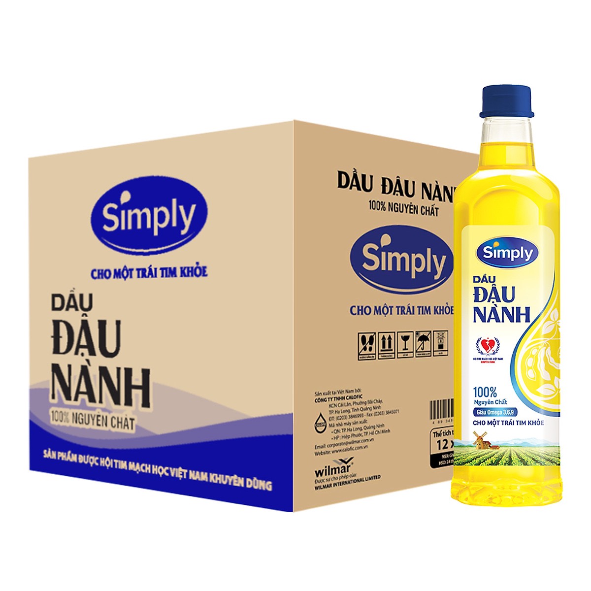 Dầu Đậu Nành Simply - Thùng 12 Chai X 1L