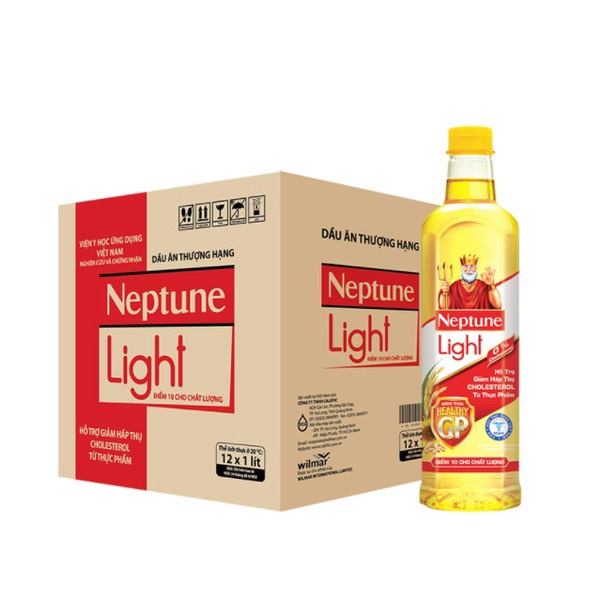 Dầu Ăn Neptune Light - Thùng 12 Chai X 1L