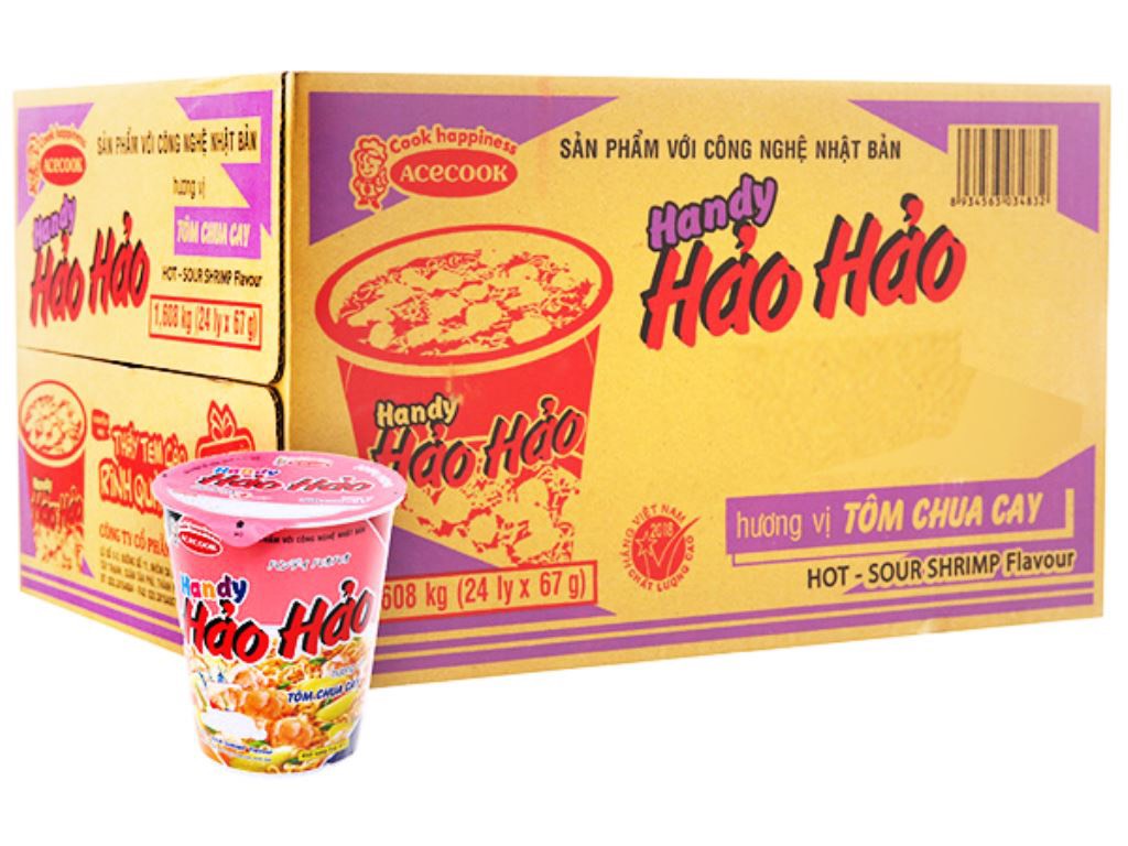 Mì Hảo Hảo Tôm Chua Cay - Thùng 24 Ly X 67g