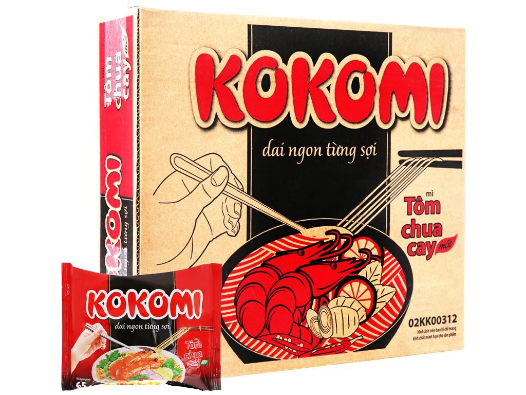 Mì Kokomi Chua Cay - Thùng 30 Gói X 65g