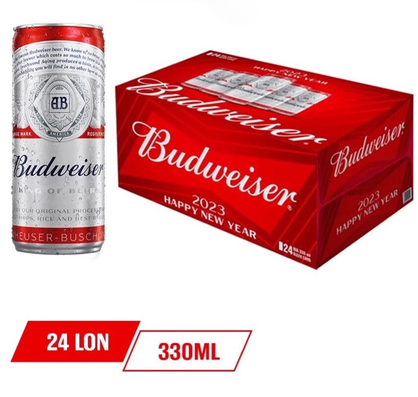 Bia Budweiser - Thùng 24 Lon X 330ml