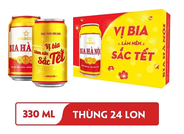 TẾT - Bia Hà Nội - Thùng 24 Lon X 330ml