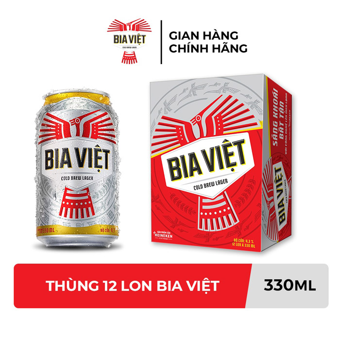 Bia Việt - Thùng 24  Lon X 330ml (tặng 2 lon)