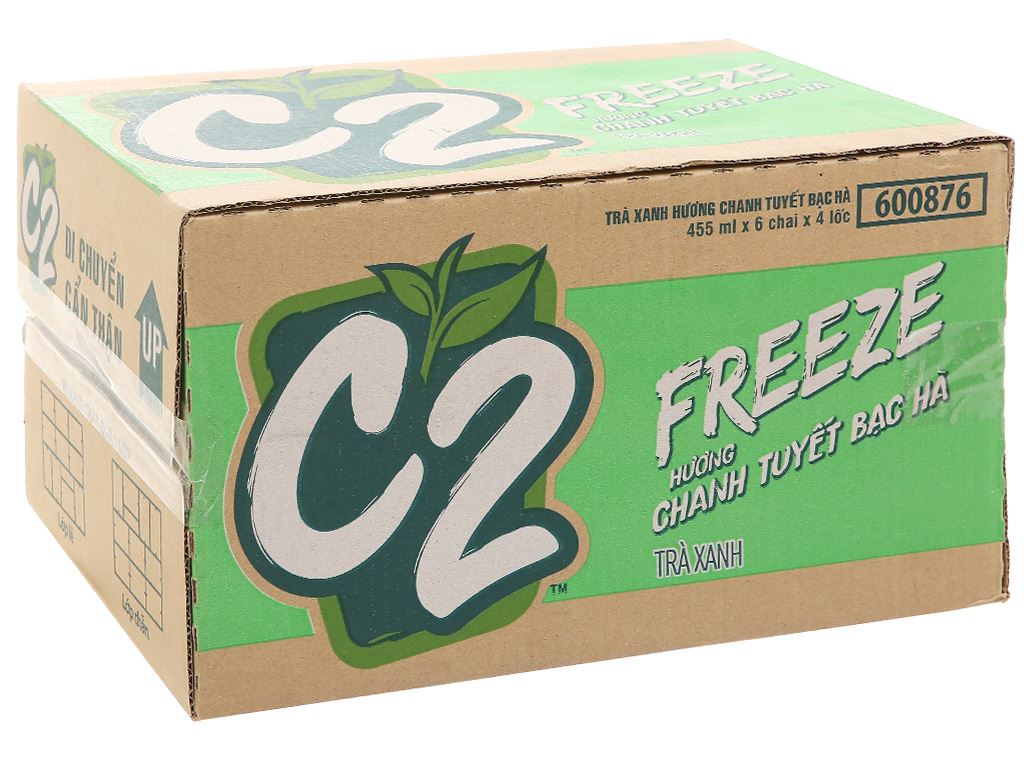 C2 Chanh Tuyết Bạc Hà Freeze - Thùng 24 Chai X 455ml