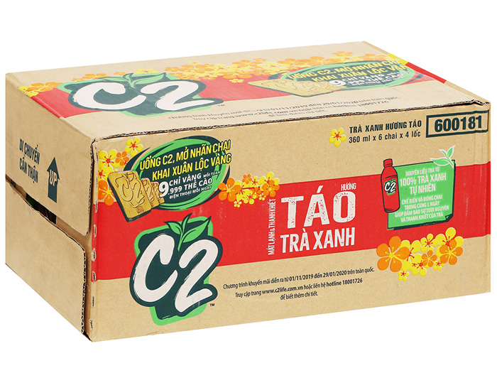 C2 Táo - Thùng 24 Chai X 355ml