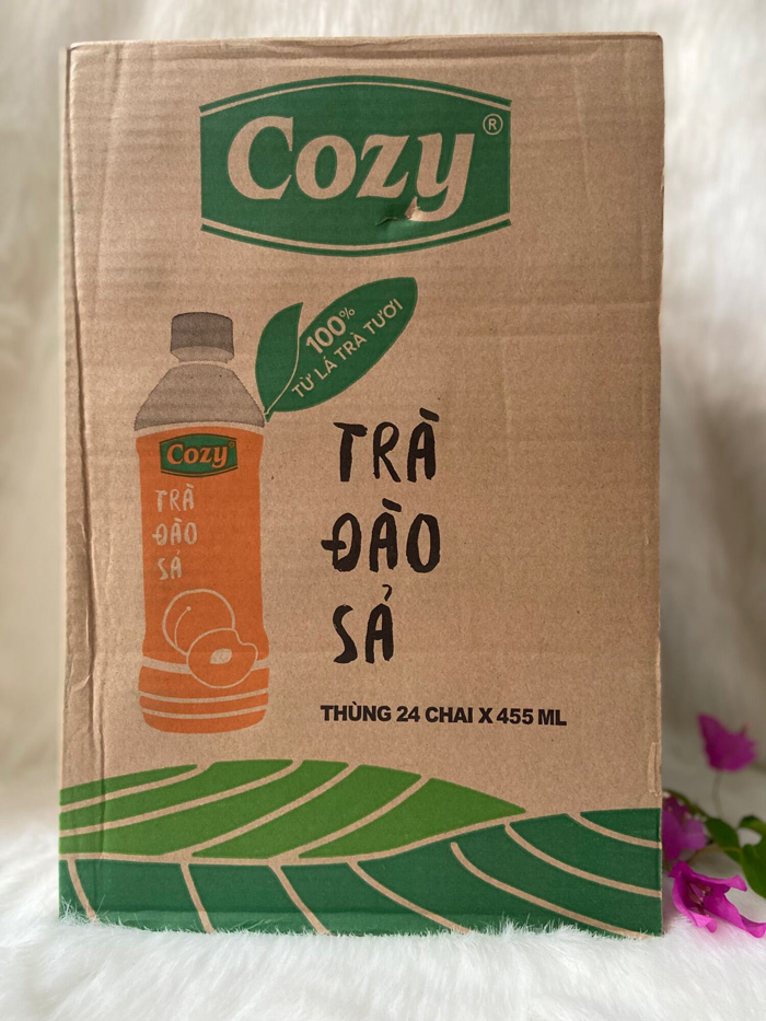 Trà Cozy Đào Sả - Thùng 24 Chai X 455ml